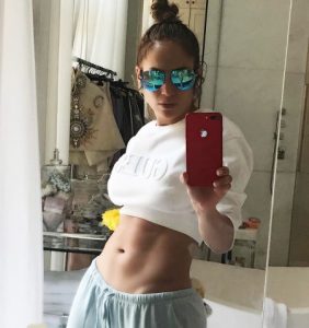 Sexy and She Knows It! Jennifer Lopez Shows Off Her Ripped Abs in Bathroom Selfie