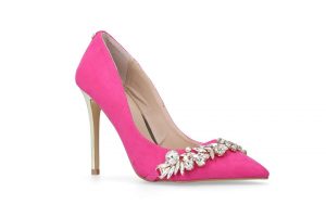 Crystal-embellished heels; how big they are right now?