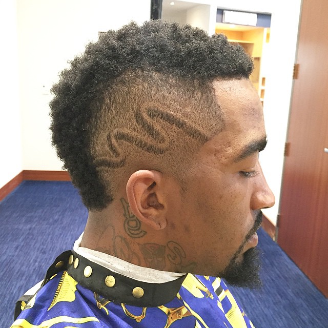 JR Smith faux hawk sponge curls