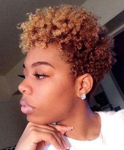 blonde tapered curls