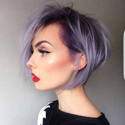 Hair Color for Short Hair Lilac Colored Short Women Hair