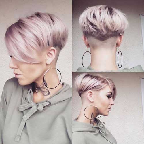 8.Short Hair Color Cute Long Pixie