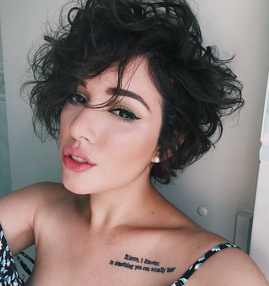 Sexy black curly bob