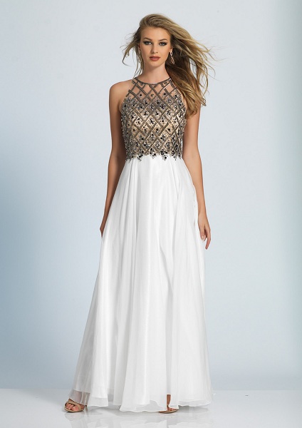 Chiffon Dress With Beaded Top