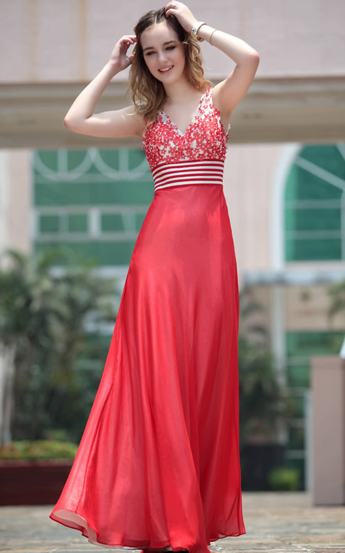 Latest Beaded V Neck