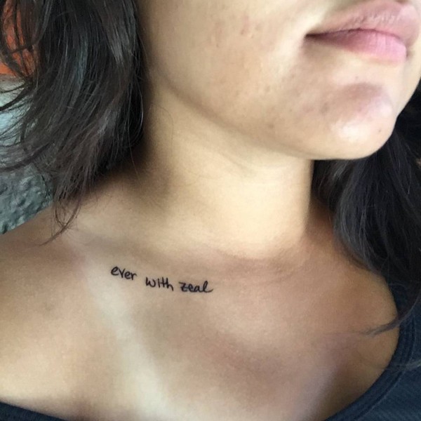 Collarbone Tattoo Little Quotes Ideas