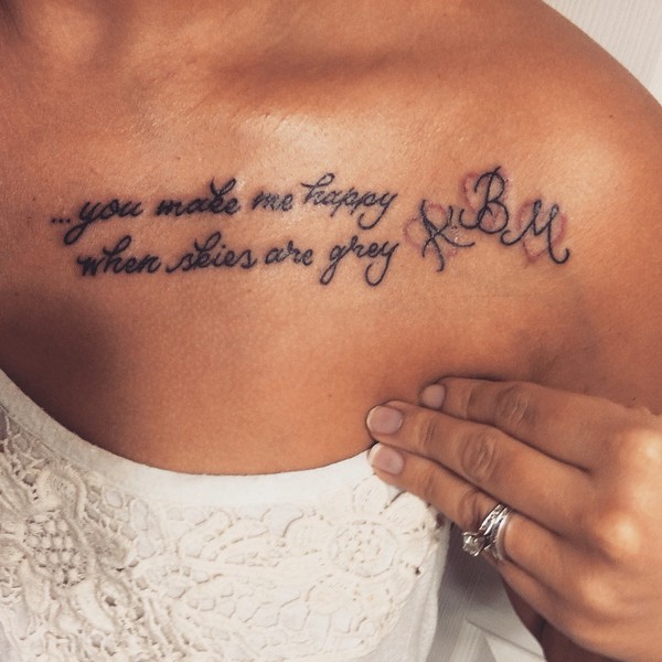 Collarbone Quote Tattoo
