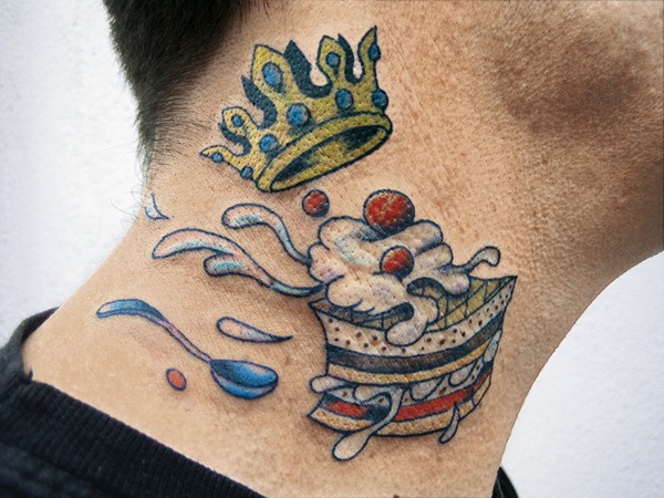 Crown Tattoo With Diamonds
