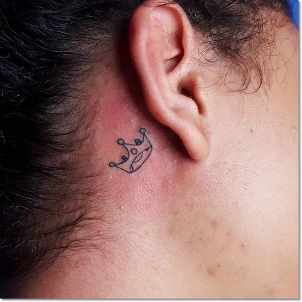 Crown Tattoo On Neck