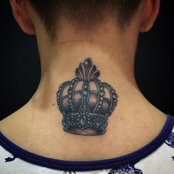 Crown Tattoo With Flowers