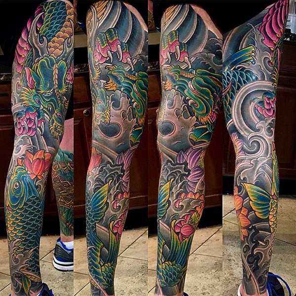 Leg Tattoo Polynesian