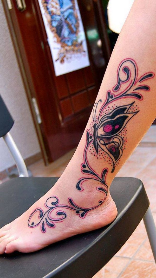 Amazing Leg Butterfly Tattoo