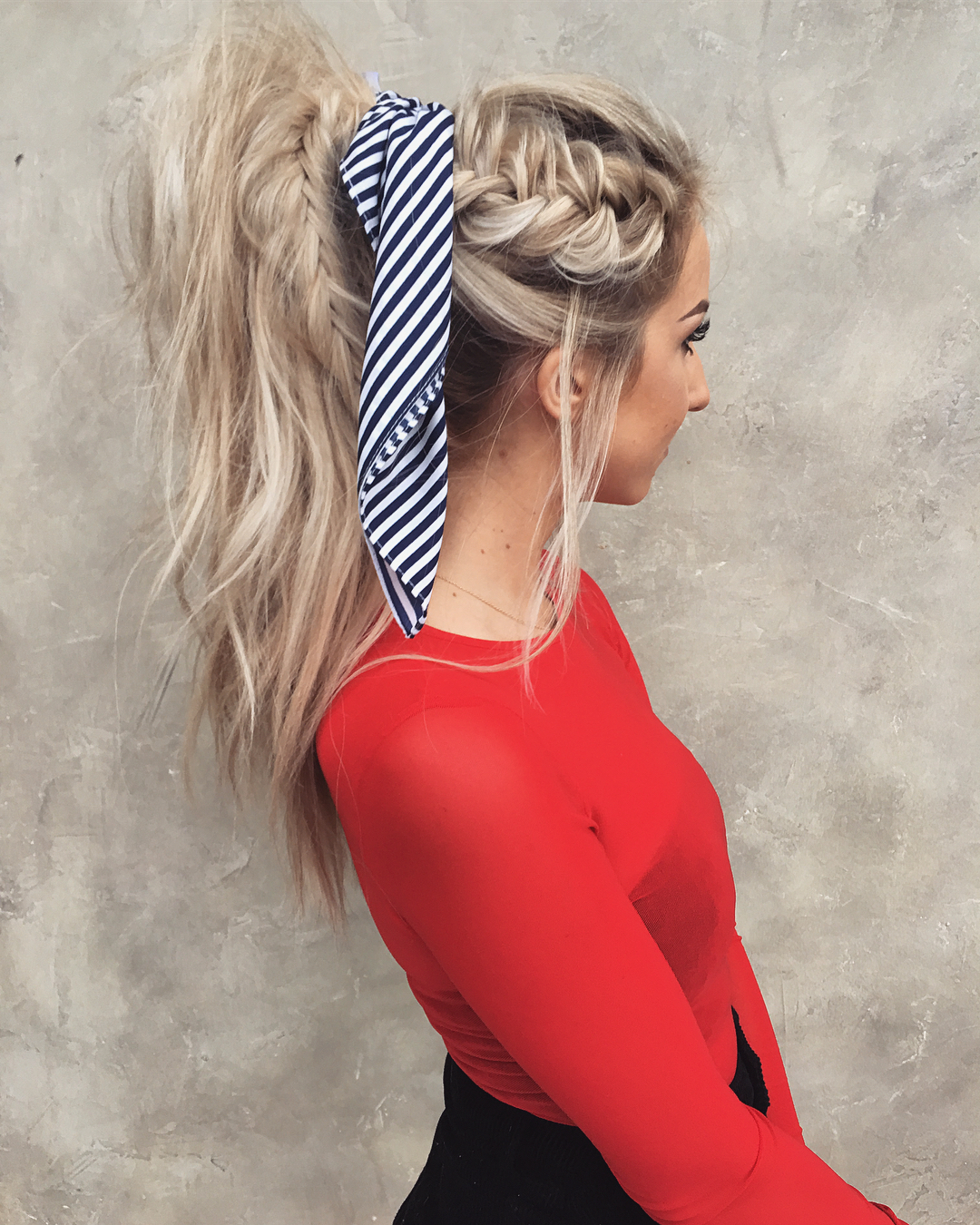 Messy Braided Hairstyle with Long Hair, Women Long Hairstyles for Summer