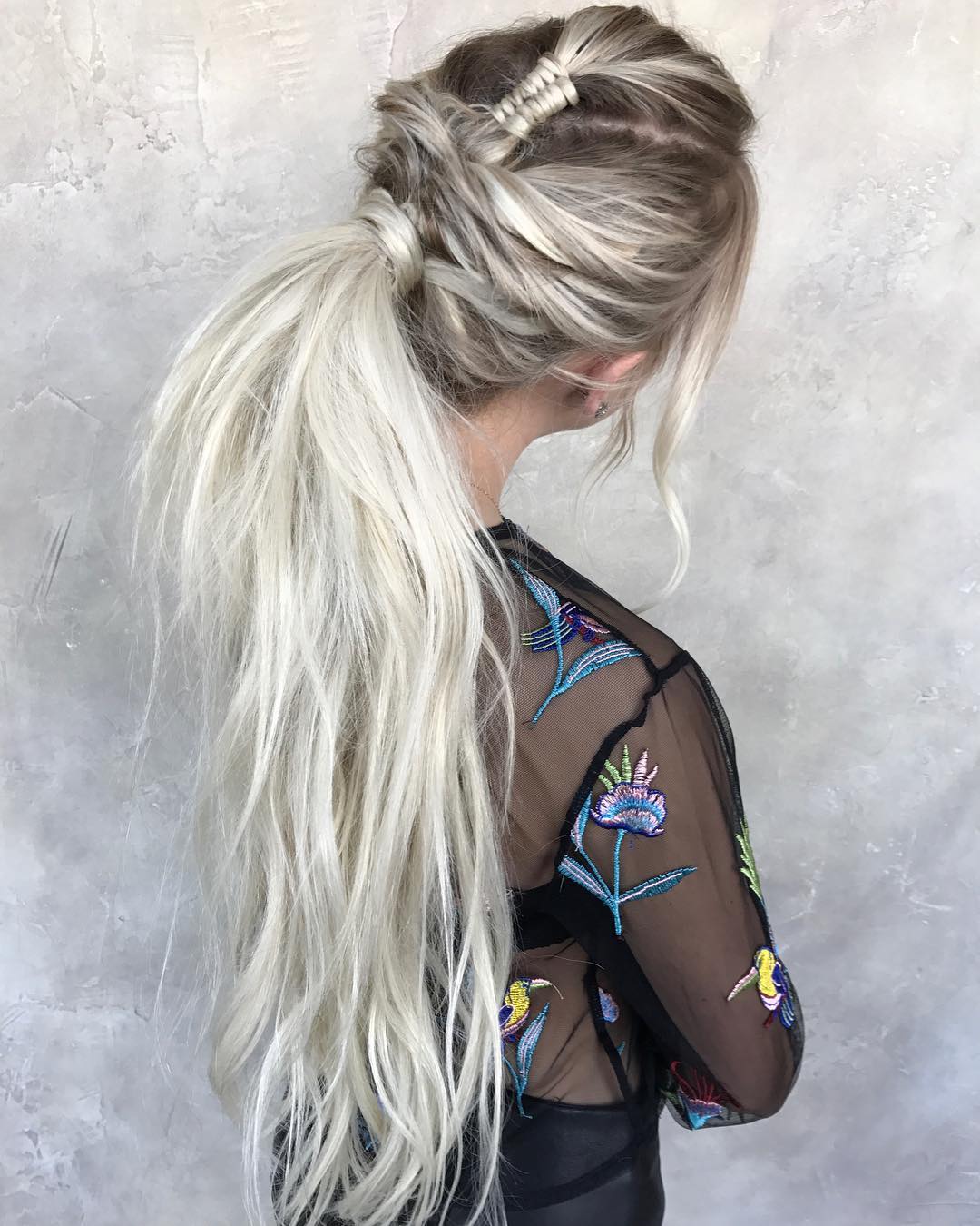 Messy Braided Hairstyle with Long Hair, Women Long Hairstyles for Summer