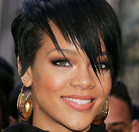 Rihanna Short Hair, Short Bangs Wavy Taylor