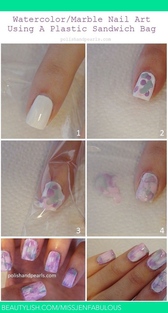 water marble nails 
